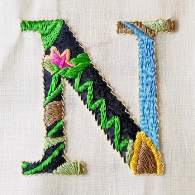 detal haftowanego napisu