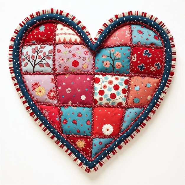 haftowane serca na materiale